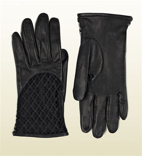 sheer gucci gloves|gucci black leather gloves.